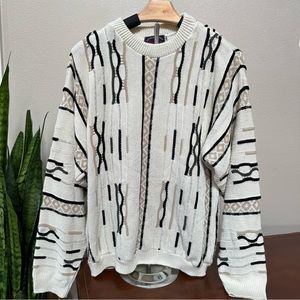 Vintage Milford Sportswear, Cable Knit Crewneck Sweater, Made in USA, Sz S